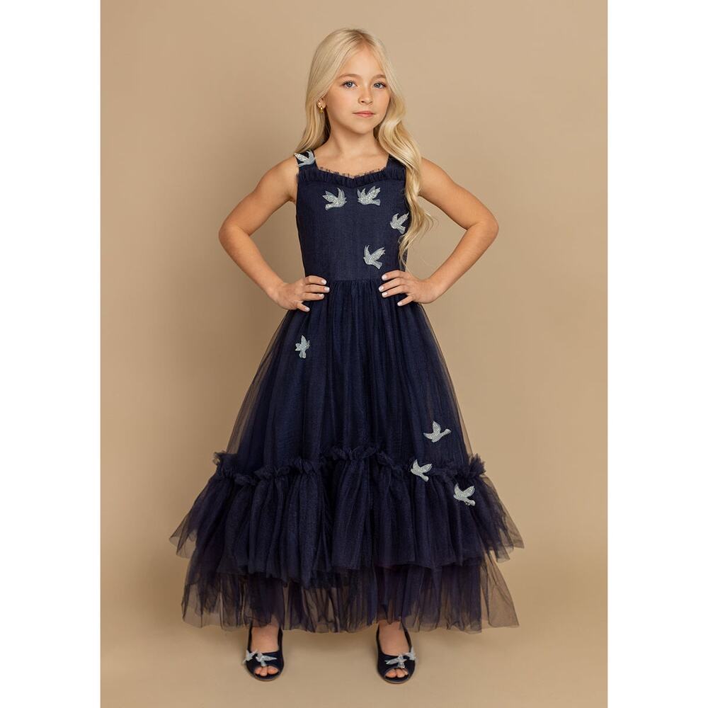 Joyfolie Mia Joy Sparrow Dress in Navy Girl’s Size 4